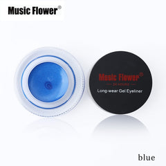 New Brand Music Flower Black Waterproof Eyeliner Gel Makeup Cosmetic Gel Eye Liner With Brush 24 Hours Long-lasting For Women