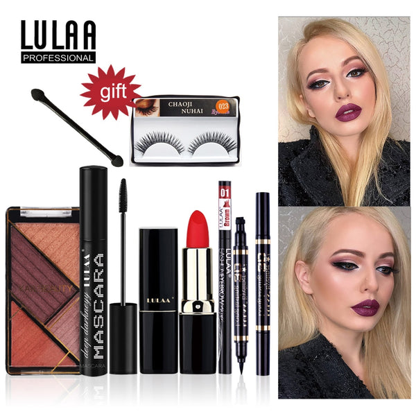 LULAA 7Pcs Daily Use Cosmetics Makeup Sets Make Up Cosmetics Gift Set Tool Kit Makeup Gift