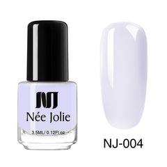 NEE JOLIE 3.5ml Nude Candy Color Nail Polish Semi-transparent  Nail Art Varnish Pink Glitter Shimmer Polish Design