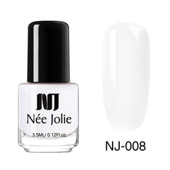 NEE JOLIE 3.5ml Nude Candy Color Nail Polish Semi-transparent  Nail Art Varnish Pink Glitter Shimmer Polish Design