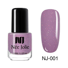 NEE JOLIE 3.5ml Nude Candy Color Nail Polish Semi-transparent  Nail Art Varnish Pink Glitter Shimmer Polish Design