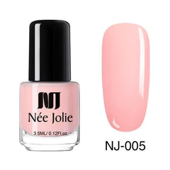 NEE JOLIE 3.5ml Nude Candy Color Nail Polish Semi-transparent  Nail Art Varnish Pink Glitter Shimmer Polish Design