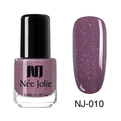 NEE JOLIE 3.5ml Nude Candy Color Nail Polish Semi-transparent  Nail Art Varnish Pink Glitter Shimmer Polish Design