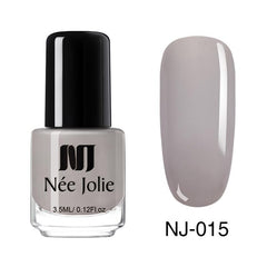 NEE JOLIE 3.5ml Nude Candy Color Nail Polish Semi-transparent  Nail Art Varnish Pink Glitter Shimmer Polish Design