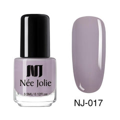 NEE JOLIE 3.5ml Nude Candy Color Nail Polish Semi-transparent  Nail Art Varnish Pink Glitter Shimmer Polish Design