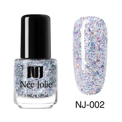 NEE JOLIE 3.5ml Nude Candy Color Nail Polish Semi-transparent  Nail Art Varnish Pink Glitter Shimmer Polish Design