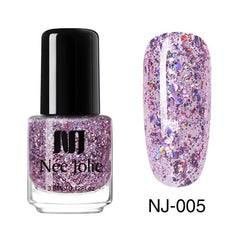 NEE JOLIE 3.5ml Nude Candy Color Nail Polish Semi-transparent  Nail Art Varnish Pink Glitter Shimmer Polish Design