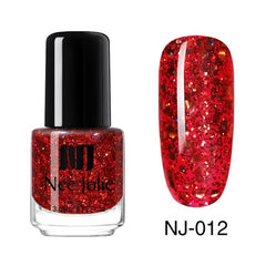 NEE JOLIE 3.5ml Nude Candy Color Nail Polish Semi-transparent  Nail Art Varnish Pink Glitter Shimmer Polish Design