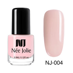 NEE JOLIE 3.5ml Nude Candy Color Nail Polish Semi-transparent  Nail Art Varnish Pink Glitter Shimmer Polish Design