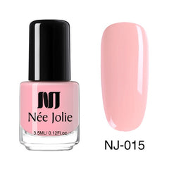 NEE JOLIE 3.5ml Nude Candy Color Nail Polish Semi-transparent  Nail Art Varnish Pink Glitter Shimmer Polish Design