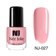 NEE JOLIE 3.5ml Nude Candy Color Nail Polish Semi-transparent  Nail Art Varnish Pink Glitter Shimmer Polish Design