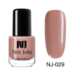 NEE JOLIE 3.5ml Nude Candy Color Nail Polish Semi-transparent  Nail Art Varnish Pink Glitter Shimmer Polish Design