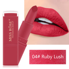MISS ROSE 12 Colors Matte Lipstick Waterproof Velvet Liquid Lipstick Long Lasting Lip Stick Makeup Easy To Wear TSLM2