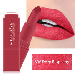 MISS ROSE 12 Colors Matte Lipstick Waterproof Velvet Liquid Lipstick Long Lasting Lip Stick Makeup Easy To Wear TSLM2