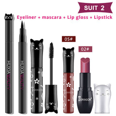 4pcs/set Cate Makeup Sets Including Lipstick, Eyeliner,Mascara, Eyeshadow, Makeup Kit Women Cosmetics Bag for Gifts