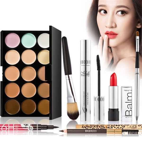 Makup Tool Kit  make up set combination concealer eyelash Eyebrow cream lipstick liquid eyeliner Foundation Brush