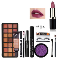 LULAA 8Pcs Professional Make up Set Makeup Kit Lipstick Eyeshadow Eyeliner Mascara Eyebrow pencil Concealer with Cosmetic Bag