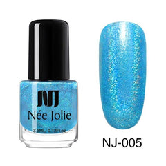 NEE JOLIE Matte Nail Polish 12 Colors 7.5/3.5ml Long Lasting Nail Art Varnish Quick Dry 6 Colors Holographic Effect Nail Lacquer