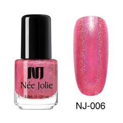 NEE JOLIE Matte Nail Polish 12 Colors 7.5/3.5ml Long Lasting Nail Art Varnish Quick Dry 6 Colors Holographic Effect Nail Lacquer