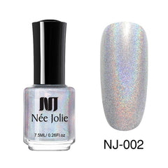 NEE JOLIE Matte Nail Polish 12 Colors 7.5/3.5ml Long Lasting Nail Art Varnish Quick Dry 6 Colors Holographic Effect Nail Lacquer