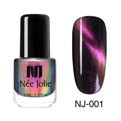 NEE JOLIE 3.5ml/7.5ml Magnetic Cat Eye Nail Polish Holographic Chameleon Cat Eyes Nail Art Varnish Lacquer 22 Colors Available