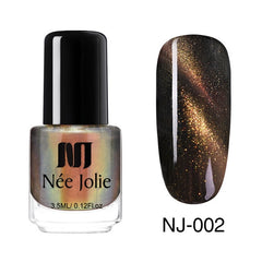 NEE JOLIE 3.5ml/7.5ml Magnetic Cat Eye Nail Polish Holographic Chameleon Cat Eyes Nail Art Varnish Lacquer 22 Colors Available