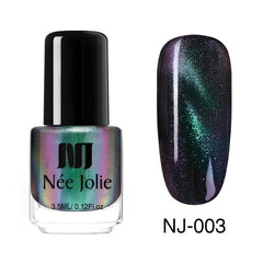 NEE JOLIE 3.5ml/7.5ml Magnetic Cat Eye Nail Polish Holographic Chameleon Cat Eyes Nail Art Varnish Lacquer 22 Colors Available