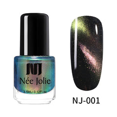 NEE JOLIE 3.5ml/7.5ml Magnetic Cat Eye Nail Polish Holographic Chameleon Cat Eyes Nail Art Varnish Lacquer 22 Colors Available