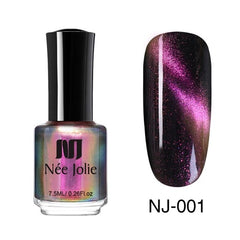 NEE JOLIE 3.5ml/7.5ml Magnetic Cat Eye Nail Polish Holographic Chameleon Cat Eyes Nail Art Varnish Lacquer 22 Colors Available