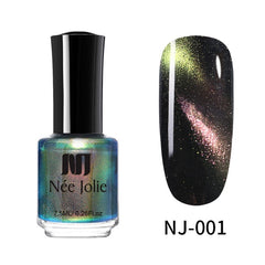 NEE JOLIE 3.5ml/7.5ml Magnetic Cat Eye Nail Polish Holographic Chameleon Cat Eyes Nail Art Varnish Lacquer 22 Colors Available