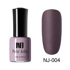 NEE JOLIE Matte Nail Polish 12 Colors 7.5/3.5ml Long Lasting Nail Art Varnish Quick Dry 6 Colors Holographic Effect Nail Lacquer