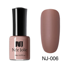 NEE JOLIE Matte Nail Polish 12 Colors 7.5/3.5ml Long Lasting Nail Art Varnish Quick Dry 6 Colors Holographic Effect Nail Lacquer