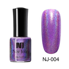 NEE JOLIE Matte Nail Polish 12 Colors 7.5/3.5ml Long Lasting Nail Art Varnish Quick Dry 6 Colors Holographic Effect Nail Lacquer