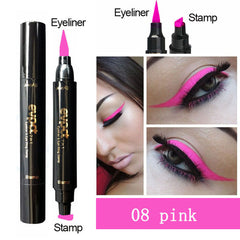 Evpct 7 Color Eyeliner Double-Headed Thin Wing Seal Waterproof Liquid Eyeliner Stamp Contour Makeup Liquid Eye Liner Pen TSLM2