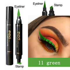 Evpct 7 Color Eyeliner Double-Headed Thin Wing Seal Waterproof Liquid Eyeliner Stamp Contour Makeup Liquid Eye Liner Pen TSLM2
