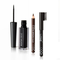 Makeup Set Waterproof Long Lasting Eyeliner Liquid +2pcs Eyebrow Pencils Makeup Kit Professional Eye Makeup