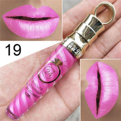 20 Colors Lipstick Waterproof Long Lasting Matte+Shimmer Mental Beauty Lip Gloss