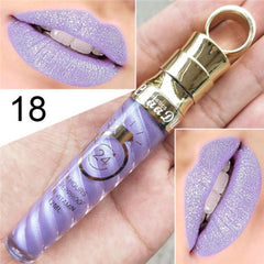 20 Colors Lipstick Waterproof Long Lasting Matte+Shimmer Mental Beauty Lip Gloss