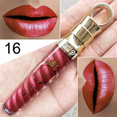 20 Colors Lipstick Waterproof Long Lasting Matte+Shimmer Mental Beauty Lip Gloss