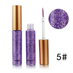 10 Colors Glitter Liquid Eyeliner Waterproof Shiny Smoky Eyeshadow Cosmetic Eye Makeup