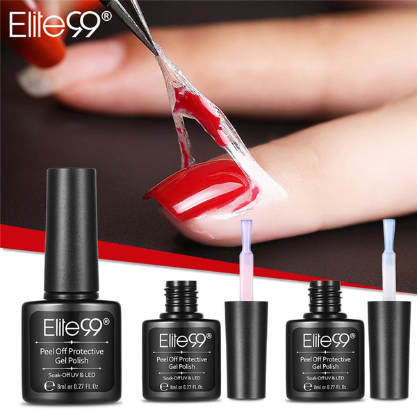 Elite99 Peel Off Protective Nail Polish Manicure Protected Easy Clean Fast Finger Skin Liquid Tape Gel Nail Care Tool Tweezer