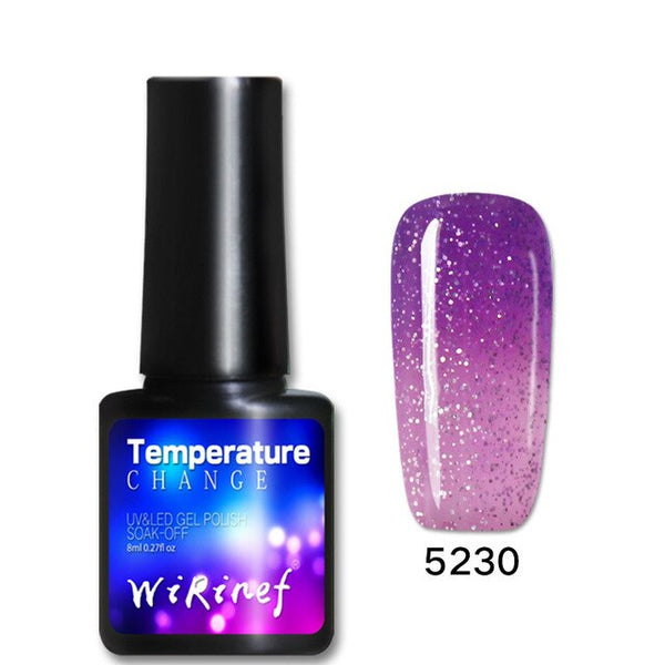 8ml Thermal Color Change Gel Nail Polish Temperature Color Changing Soak Off UV Hybrid Varnish Magic Gel Polish Nail Art Decor