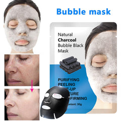 1Pcs Natural Detox Oxygen Charcoal Bubble Black Sheet Mask Oil Control Face Mask Blackhead Removal Facial Mask Skin Care TSLM2