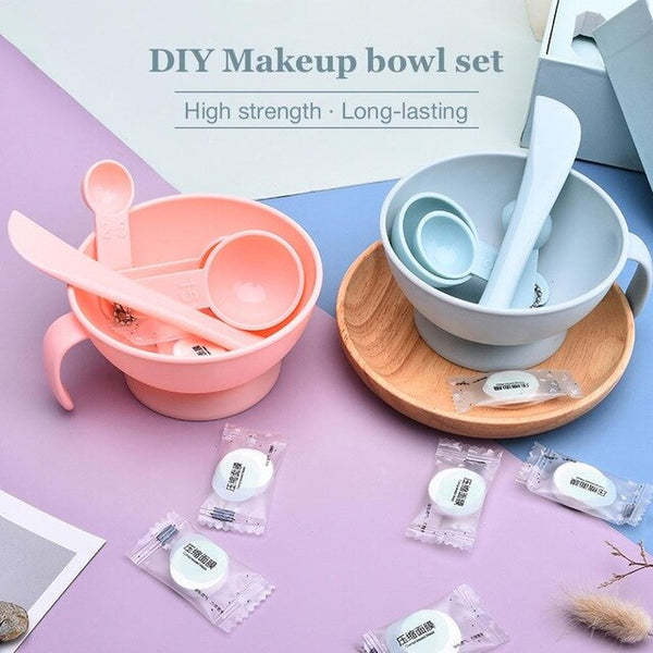 Face Mask Bowl Set DIY Facial Beauty Cosmetic Facemask Mixing Tools With Mixed Stir Spatula Stick Measuring Spoon Kit