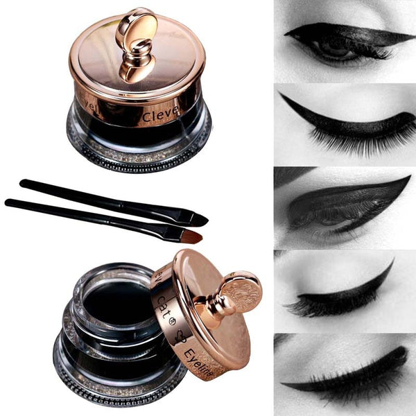 Dropship Makeup Set Long Lasting 1pcs Henna Eye Liner Gel + 1pcs Make Up Brush Waterproof Black Eyeliner Tattoo Gel