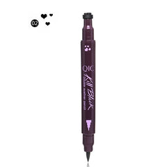 QIC black liquid eyeliner pencil waterproof long lasting quick dry eye liner pen with star moon heart shape stamp for sexy eyes