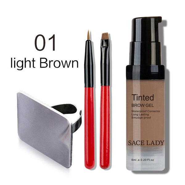 SACE LADY Waterproof Eyebrow Shadow Henna Makeup Enhancer Tint Brush Kit Eye Brow Gel Cream Make Up Set Paint Tool Wax Cosmetic