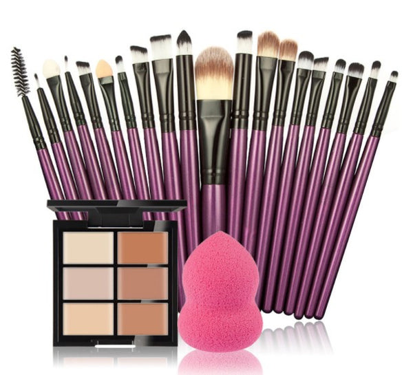 Makup set Tool Kit Cosmetics  Concealer Palette maquiagem Puff 20 brushes Face Contour Concealer Puff Makeup Set for Gift