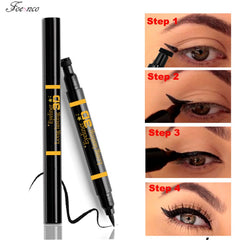 New Sexy Waterproof Double Head Black wing shape Eyeliner Stamp Seal Eyeliner Pencil Cat Eye Cosmetic Makeup Tool Maquiagem