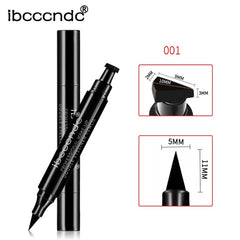 IBCCCNDC Brand Makeup Black Eye Liner Liquid Pencil Quick Dry Waterproof Black Double-ended Makeup Stamps Wing Eyeliner Pencil